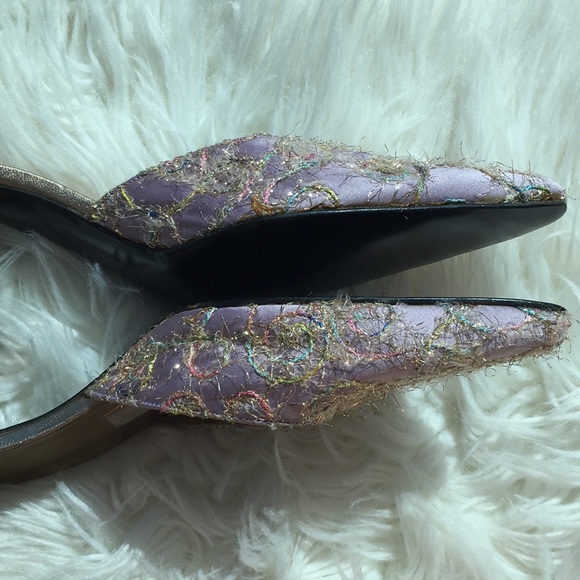 NWOB Charles Jourdan Lavender tweed Pointy Heels - Picture 14 of 16
